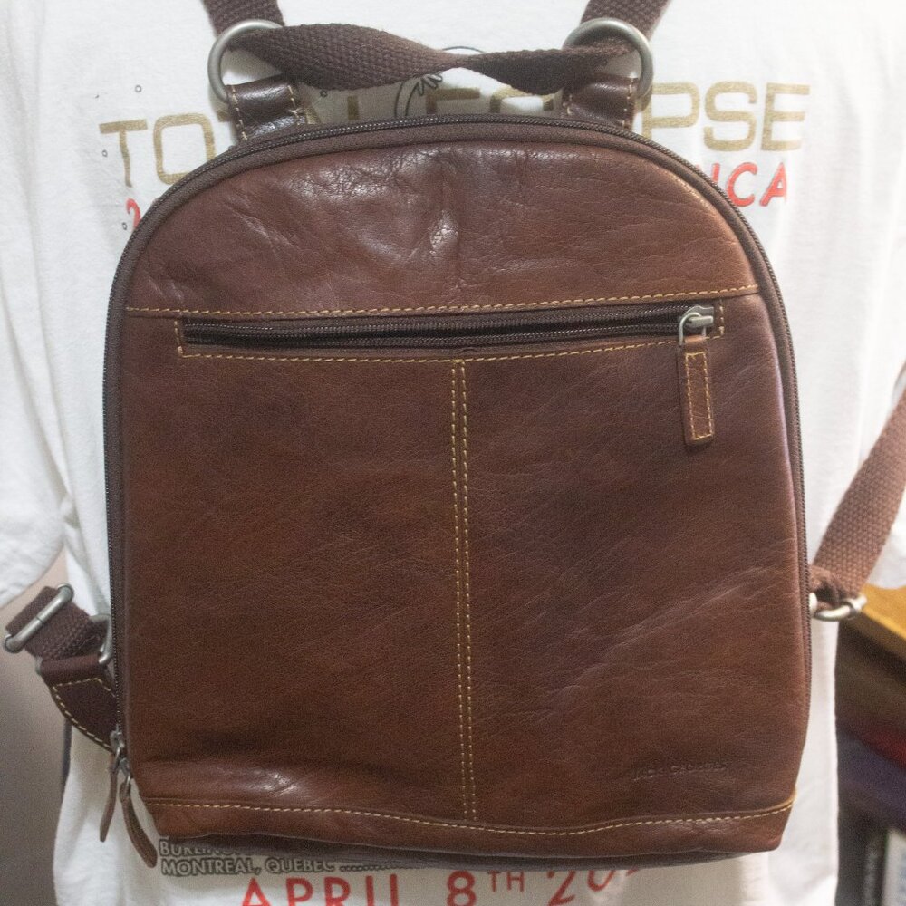 Jack Georges Leather Backpack Preowned - image 1